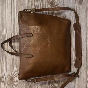 Madewell Brown Tpp Zip Transport Travel Tote Bag